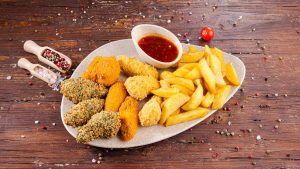 Trio chicken wings cu cartofi