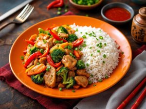 SPECIALITATE CHINEZEASCA DE PORC CU OREZ
